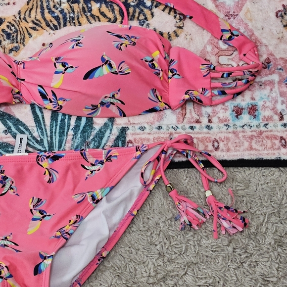 Pink Hummingbird Print Bikini - Picture 8 of 10